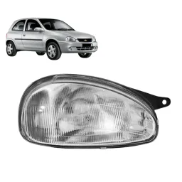 Farol Corsa Classic 1995 A 1999 Carcaça Preta Lado Direito