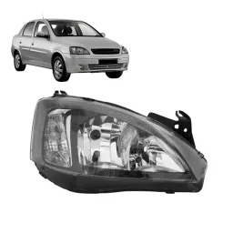 Farol Corsa Montana 2008 A 2011 Mascara Negra Lado Direito
