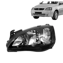 Farol Corsa Montana 2003 A 2008 Mascara Negra Lado Esquerdo