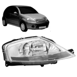 Farol Citroen C3 2003 2004 2005 2006 A 2011 2012 Cromado LD
