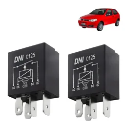 Par 2 Mini Rele Auxiliar 40a 4 Pinos Resistor Universal