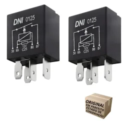 PAR 2 MINI RELE AUXILIAR 40A 4 PINOS RESISTOR UNIVERSAL