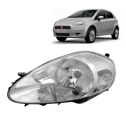 Farol Punto 2007 A 2012 Máscara Cromada Esquerda