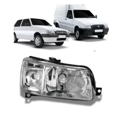 Farol Fiat Uno 2004 A 2013 Máscara Cromada Direito