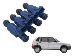 Jogo 4 Bico Injetor Flex Fiat Uno Palio Fire 1.0 2008 2013