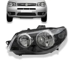 Farol Palio G3 2004 Diant Máscara Negra E Canhão Cromado