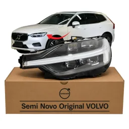 Farol Volvo Xc60 2018 À 2021 DIRECIONAL FULL LED FRISO PRETO