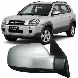 Retrovisor Direito Tucson 2005 a 2017 Prata S/ Pisca 7 Pinos