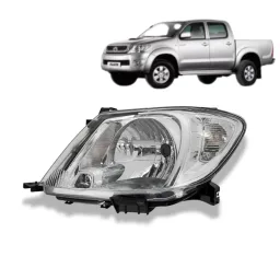 Farol Esquerdo Toyota Hilux 2005-2011 - Pisca Cristal