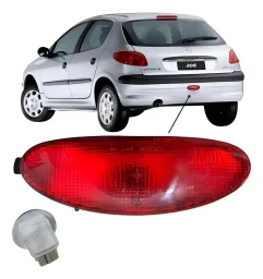 Lanterna Luz Neblina Peugeot 206 Parachoque Traseiro Rubi