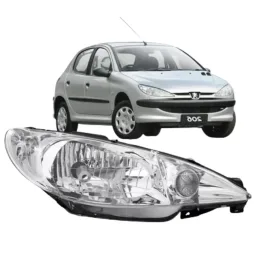 Farol Peugeot 206 Lente Lisa 2004 2010 Direito