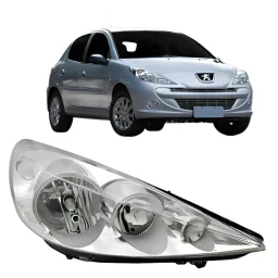 Farol Peugeot 207 2007 2008 2009 2010 2011 2012 Cromado LD