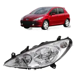 Farol Principal LE Peugeot 307 2007 / 2012 Cromado Eletrico