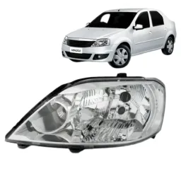 Farol Renault Logan 2011 2012 2013 Cromado LE