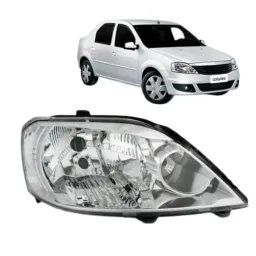 Farol Renault Logan 2011 2012 2013 Cromado LD