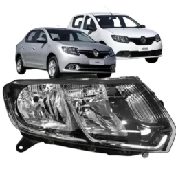 Farol Sandero Logan 2014 2015 2016 À 2019 Máscara Cromada LD