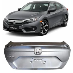 Tampa Traseira Civic G10 2017 2018 a 2020 2021 Prata DETALHE
