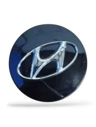 Calotinha Central Preto Prateado Roda Hyundai