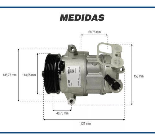 TAMPA TRASEIRA C/ VALVULA COMPRESSOR MAHLE JEEP COMPASS TORO