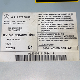 RÁDIO CD MERCEDES-BENZ CLASSE E W211 A2118700889