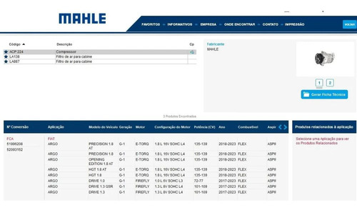 COMPRESSOR AR CONDICIONADO ARGO CRONOS 1.8 ETORQ 2018 A 2021