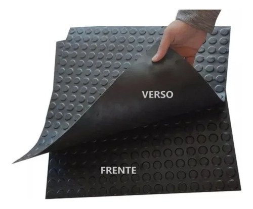 KIT TAPETE 30 PEÇAS PISO MOEDA 7,5M2 EMBORRACHADO PASTILHADO PRETO MOEDA/PASTILHADO