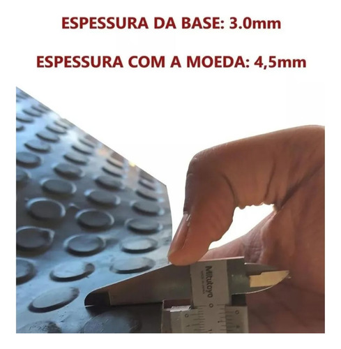KIT TAPETE 30 PEÇAS PISO MOEDA 7,5M2 EMBORRACHADO PASTILHADO PRETO MOEDA/PASTILHADO