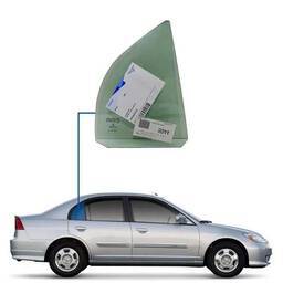Vidro Porta Traseira Direita (Fixo) Civic 2001 a 2006