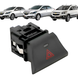 Botão Pisca Alerta Onix Prisma Com Conector Cor Preto Preto