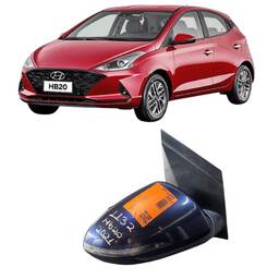 Retrovisor Direito HB20 2020 a 2022 C/Pisca Azul 5Pino