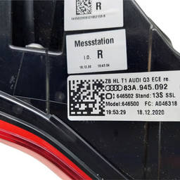 LANTERNA TRASEIRA DIREITA AUDI Q3 / RS Q3 2020/ (CANTO)