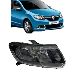 Farol Direito Sandero 15/20 Logan 2014 a 2020 Friso Cromado