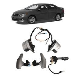 Kit Botao Controle Volante Corolla 2009 a 2014 C/ Chicote