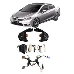 Kit Botao Controle Volante Civic 2012 2013 a 2016 C/ Chicote