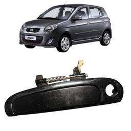 Macaneta Externa Motorista Picanto 2006 a 2011 Preto S/Miolo