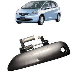 Macaneta Externa Motorista Fit 2009 a 2014 Cinza S/ Miolo