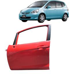 Porta Dianteira Esquerda Fit 2015 2016 a 2020 2021 Vermelho