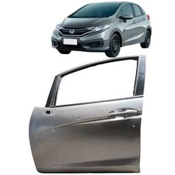 Porta Dianteira Esquerda Fit 2015 a 2021 Prata C/ Detalhe