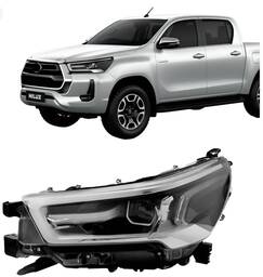 farol hilux 21/24 elet c/ led aro cro LE
