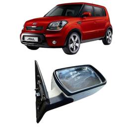 Retrovisor Branco Sem Seta Kia Soul 2010 a 2014 Dire. 3 Pino