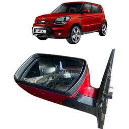 Retrovisor Vermelho S/Seta Soul 2010 a 2014 Esquerdo 5Pino