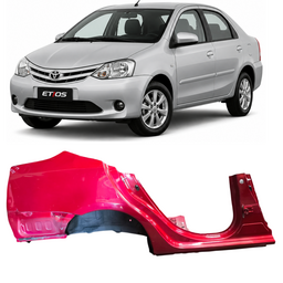 Lateral Direita Etios Sedan 2012 2013 a 2020 2021 Vermelho