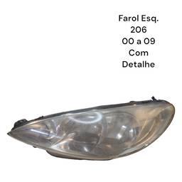 Farol Esquerdo Peugeot 206 2003 a 2010 Com Det