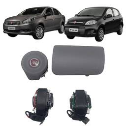 Kit Airbag Cinza Claro Fiat Grand Siena Novo Palio 2012 2021