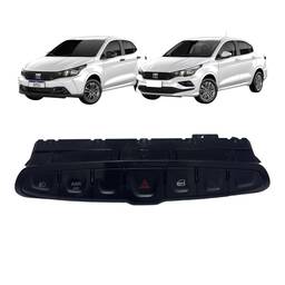 Régua Pisca Alerta Com Milha Fiat Argo Cronos Preto