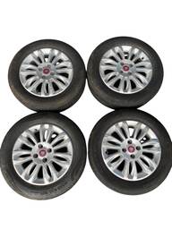 Jogo Rodas Aro 15 4 Furos Pneu Continental 185/65 Origi Fiat