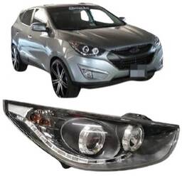 Farol COM LED Ix35 Masc Negra 2010 a 2016 DIREITO