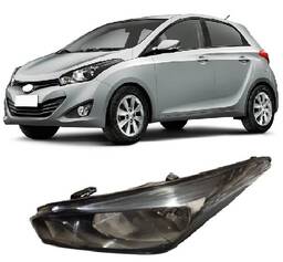 Farol Mascara Negra HB20 2012 2013 2014 a 2018 2019 Esquerdo