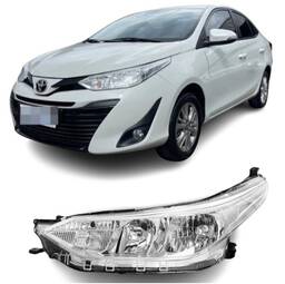 Farol Cromado Sem Led Yaris 2019 2020 a 2023 2024 Esquerdo