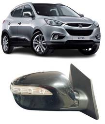 Retrovisor Direito Ix35 2010 a 2022 Com Pisca PRETO 8 Pino
